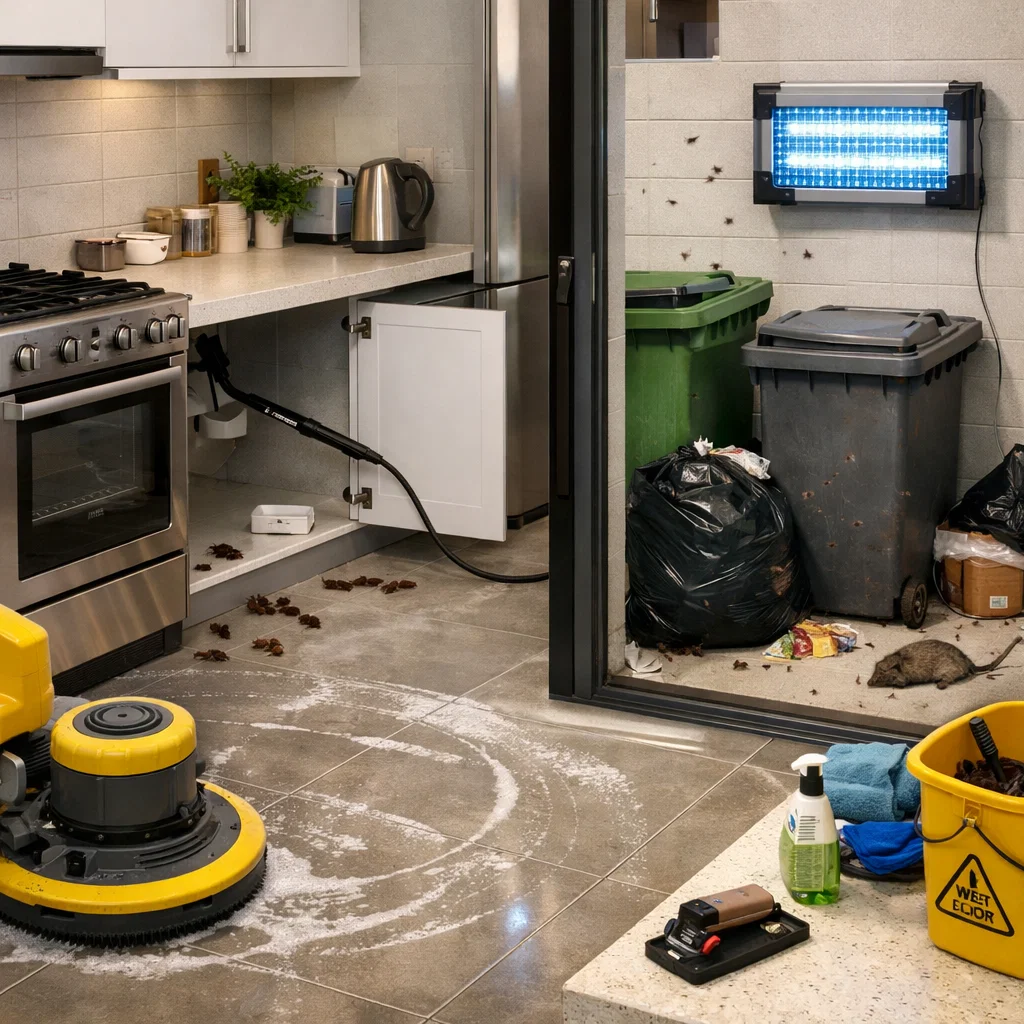 Affordable pest control and cleaning services tackling both pests and environmental factors