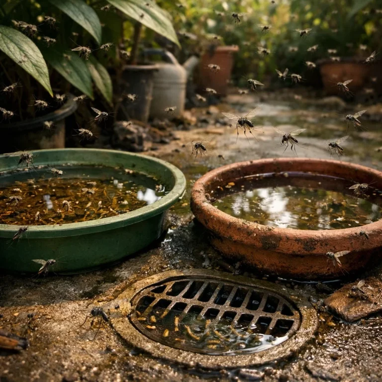 Mosquito breeding and resting areas that require proper pest control for mosquitoes