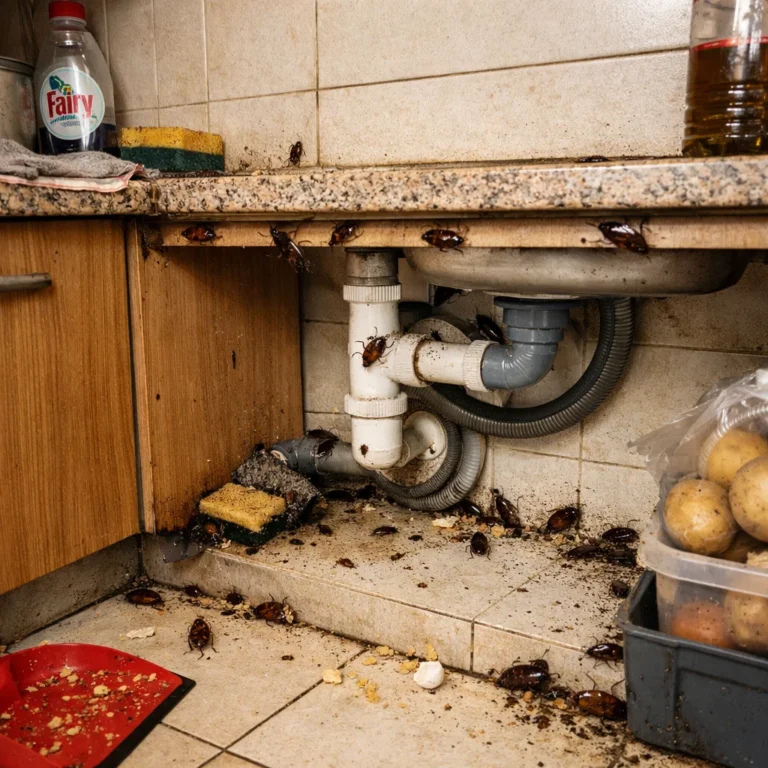 Realistic view of common indoor pest problems that often lead residents to seek professional pest control services