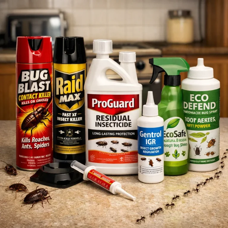 A selection of pest control products ready for application, showing various types suited for home and business infestations.