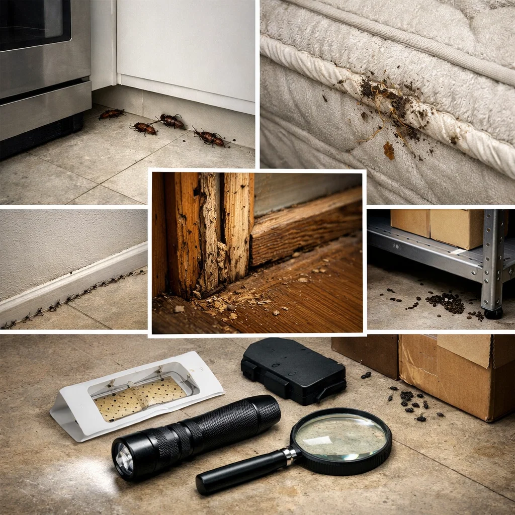 Careful pest inspection and identification performed by a pest control expert