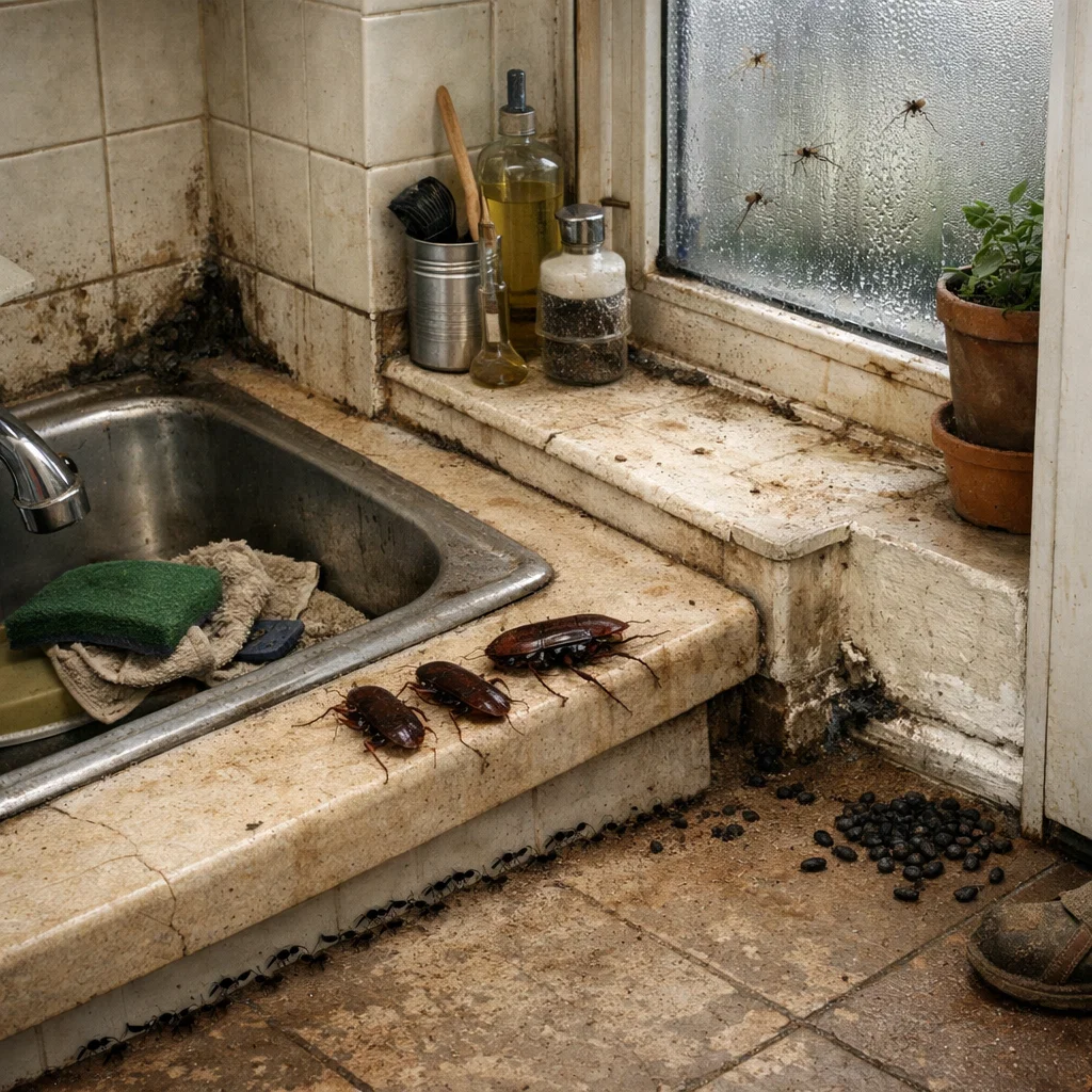 Common household pests that can impact health and hygiene, requiring professional pest control treatment