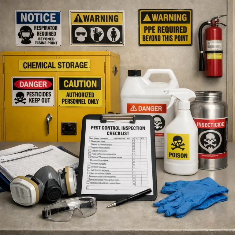 Compliance and safety standards required under pest control rules and regulations