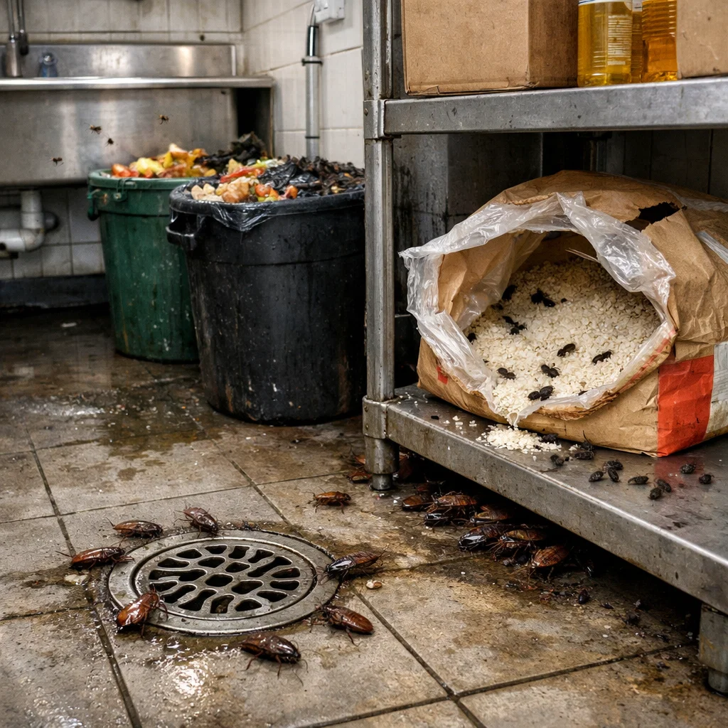 Hidden food pest risks inside kitchens and storage areas that threaten food safety