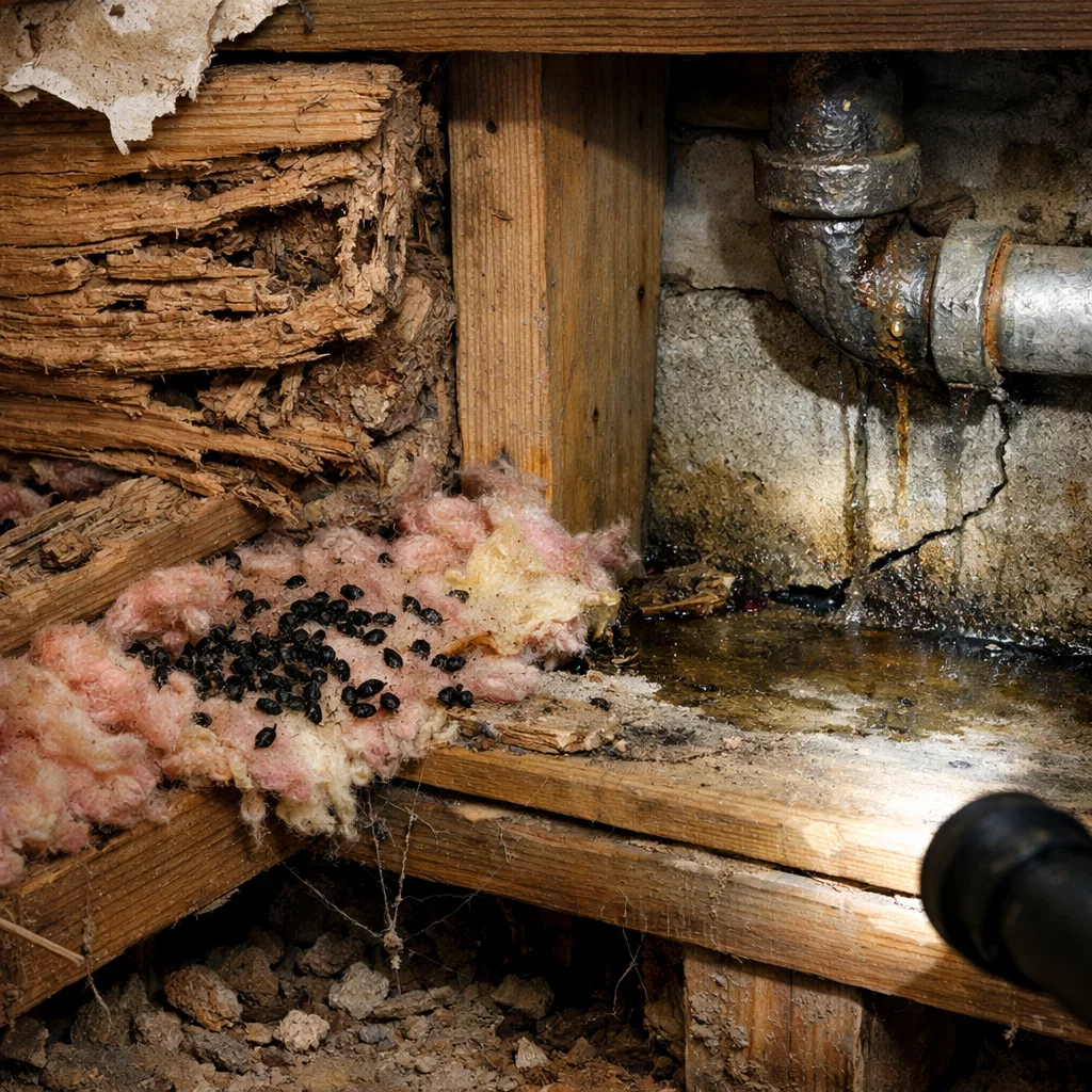 Hidden pest damage discovered during a professional pest inspection