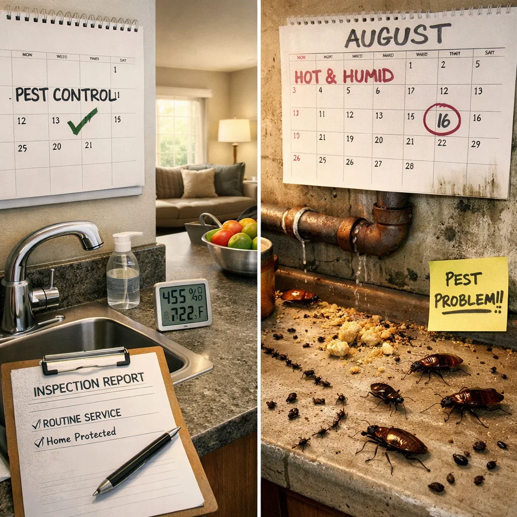 Pest control frequency depends on pest type environment and infestation level